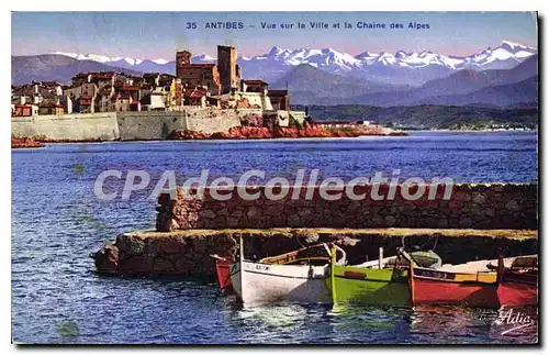 Cartes postales Antibes Vue Sur La Ville Et La Chaine Des Alpes