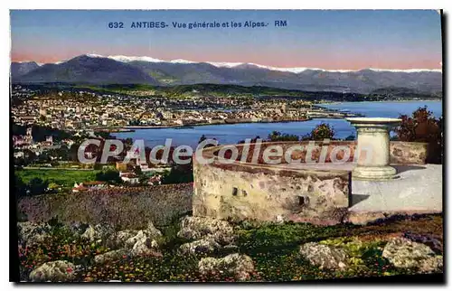 Cartes postales Antibes Vue Generale Et Les Alpes