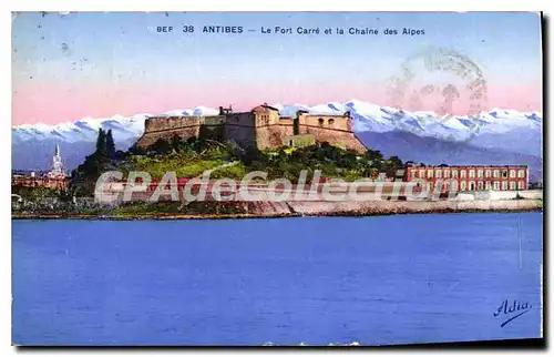 Ansichtskarte AK Antibes Le Fort Carre Et La Chaine Des Alpes