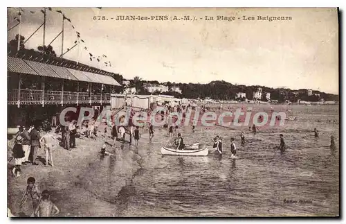 Ansichtskarte AK Juan Les Pins La Plage Les Baigneurs