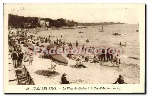 Cartes postales Juan Les Pins La Plage Du Casino Et Le Cap D'Antibes