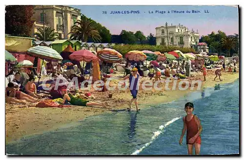 Cartes postales Juan Les Pins La Plage A I'Heure Du Bain