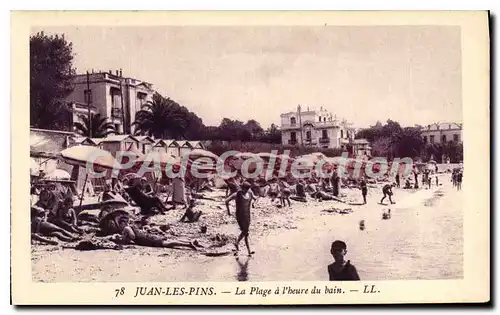 Cartes postales Juan Les Pins La Plage A I'Heure Du Bain