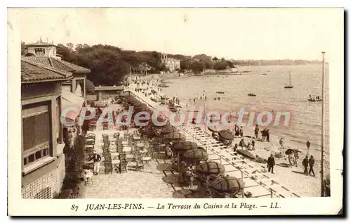 Cartes postales Juan Les Pins La Terrasse Du Casino Et La Plage