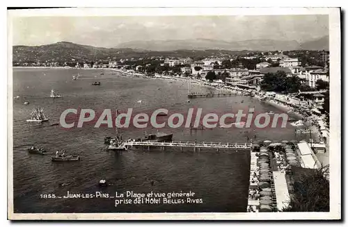 Cartes postales Juan Les Pins La Plage Et Vue Generale