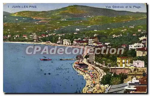 Cartes postales Juan Les Pins Vue Generale Et La Plage