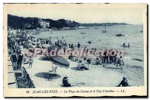 Cartes postales Juan Les Pins La Plage Du Casino Et Le Cap D'Antibes