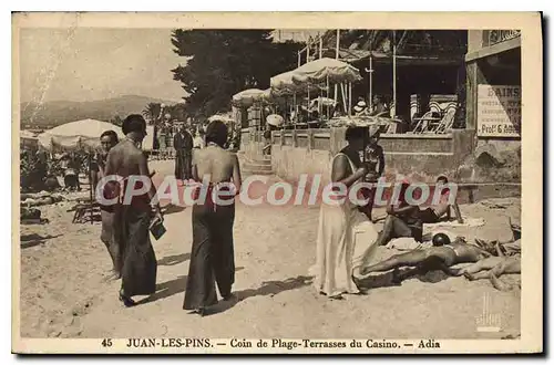 Cartes postales Juan Les Pins Coin De Plage Terrasses Du Casino Adia