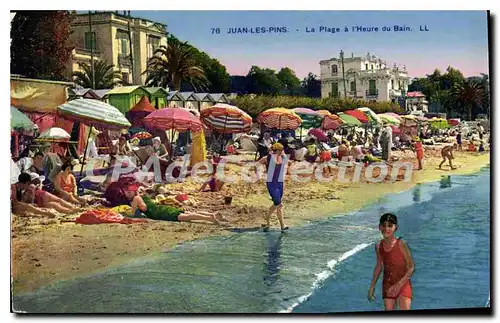 Cartes postales Juan Les Pins La Plage A I'Heure Du Bain