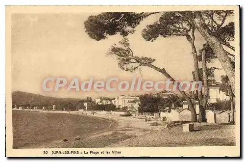 Cartes postales Juan Les Pins La Plage Et Les Villas