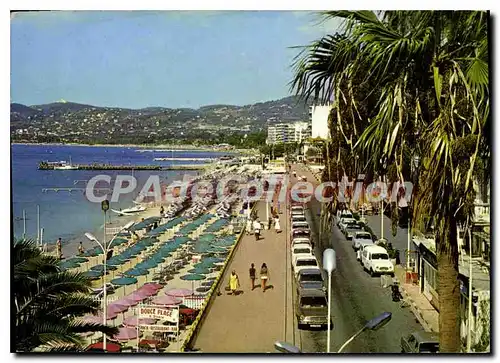 Moderne Karte Juan Les Pins La Promenade Et Les Plages