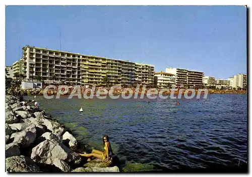 Moderne Karte Juan Les Pins Vue Generale Les Plages