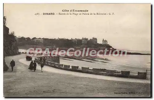 Cartes postales Dinard Entree De La Plage Et Pointe De La Malouine