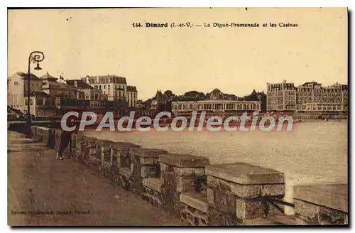 Cartes postales Dinard La Digue Promenade Et Les Casinos