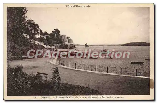 Ansichtskarte AK Dinard Promenade Clair De Lune Et Debarcadere Des Vedettes Vertes