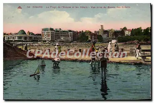 Cartes postales Dinard La Plage De I'Ecluse Et Les Hotels bassin des enfants