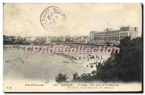 Cartes postales Dinard La Plage Vue Prise De La Malouine