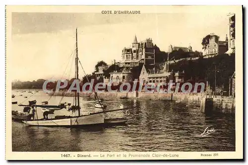 Cartes postales Dinard Le Port Et La Promenade Clair De Lune