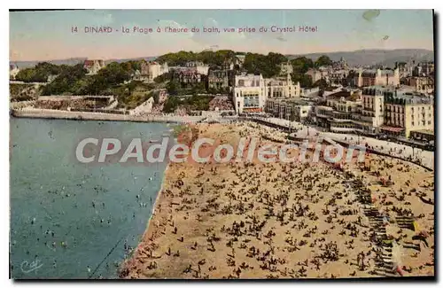 Cartes postales Dinard La Plage A I'Heure Du Bain Vue Prise Du Crystal Hotel