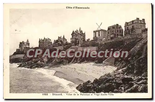 Cartes postales Dinard Villas De La Malouine Et Plage Roche Pelee