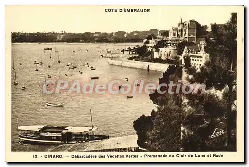 Ansichtskarte AK Dinard Debarcadere Des Vedettes Vertes Promenade Du Clair De Lune Et Rade