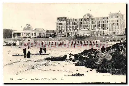 Cartes postales Dinard La Plage Et I'Hotel Royal