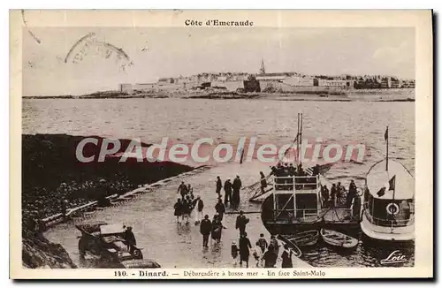 Cartes postales Dinard Debarcadere A Basse Mer En Face Saint Malo