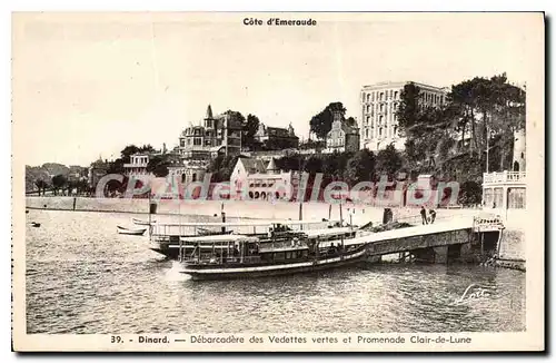 Ansichtskarte AK Dinard Debarcadere Des Vedettes Vertes Et Promenade Clair De Lune