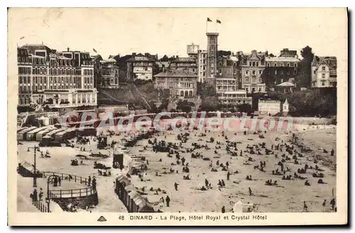 Cartes postales Dinard La Plage Hotel Royal Et Crystal Hotel