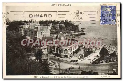 Cartes postales Dinard Entree De La Plage Et La Malouine