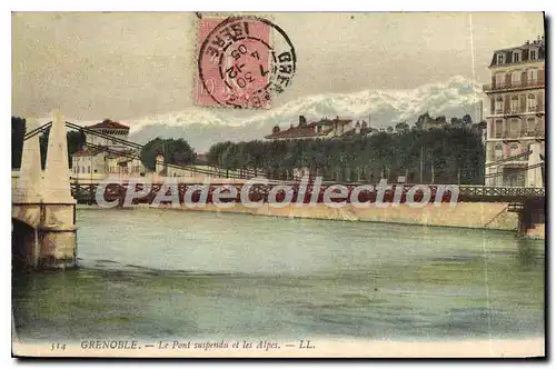 Cartes postales Grenoble Le Pont Suspendu Et Les Alpes