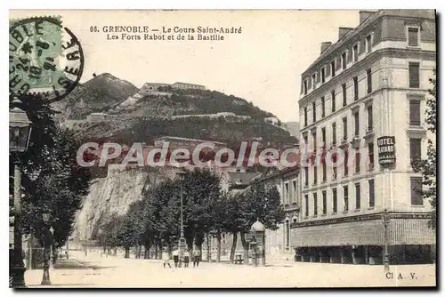 Cartes postales Grenoble Le Cours Saint Andre Les Forts Rabot et de la Bastille