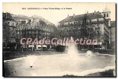 Cartes postales Grenoble Place Victor Hugo Et Le Bassin