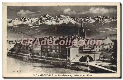 Cartes postales Grenoble Vue Generale I'Isere Et Les Alpes