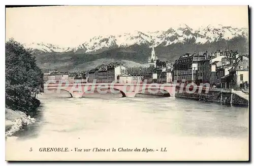 Cartes postales Grenoble Vue Sur I'Isere Et La Chaine Des Alpes