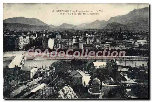 Ansichtskarte AK Grenoble Perspective Sur La Ville Vue Prise Du Jardin Des Dauphins