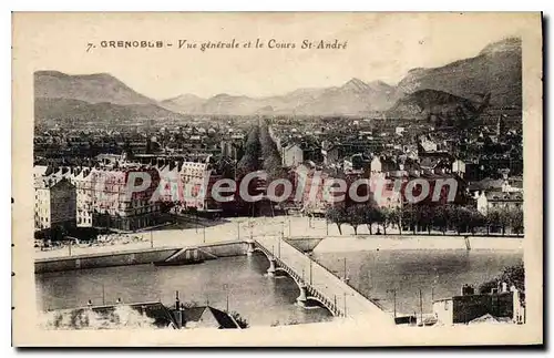 Cartes postales Grenoble Vue Generale Et Le Cours St Andre