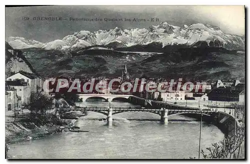 Ansichtskarte AK Grenoble Panorama Des Quais Et Les Alpes