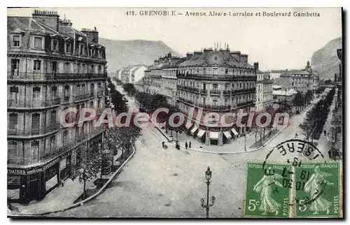 Cartes postales Grenoble Avenue Alsace Lorraine Et Boulevard Gambetta