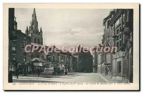 Cartes postales Grenoble La Place St Andre L'Eglise palais de justice