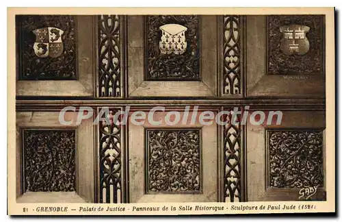 Cartes postales Grenoble Palais De Justice Panneaux De La Salle historique Paul Jude 1521