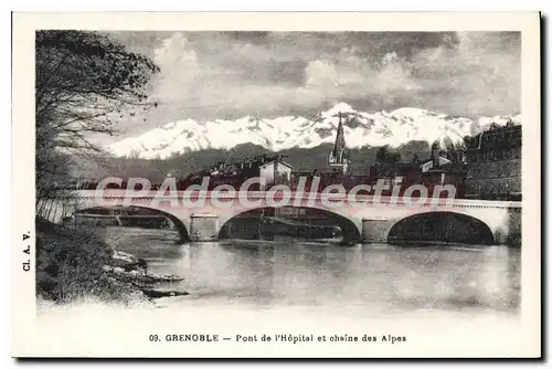 Cartes postales Grenoble Pont De I'Hopital Et Chaine Des Alpes