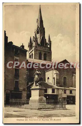 Cartes postales Grenoble Statue De Bayard Et Eglise St Andre