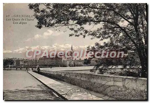 Ansichtskarte AK Grenoble Les Quais De I'Isere Les Alpes