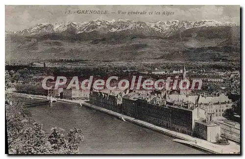 Cartes postales Grenoble Vue Generale Et Les Alpes