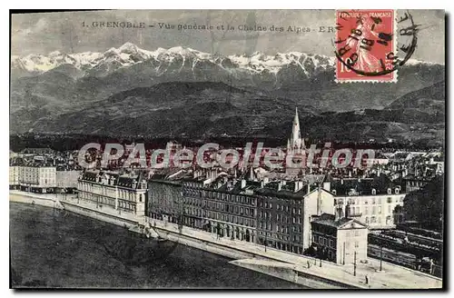 Cartes postales Grenoble Vue Generale Et La Chaine Des Alpes