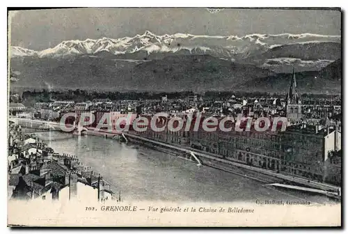 Ansichtskarte AK Grenoble Vue Generale Et La Chaine De Belledonne