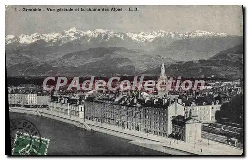 Cartes postales Grenoble Vue Generale Et La Chaine Des Alpes