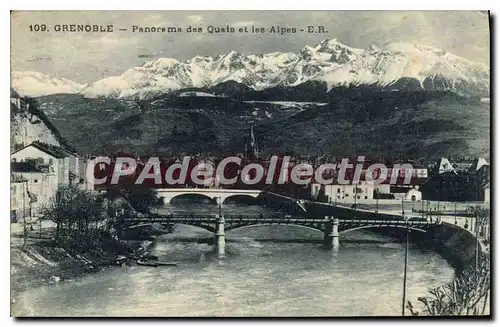 Ansichtskarte AK Grenoble Panorama Des Quais Et Les Alpes