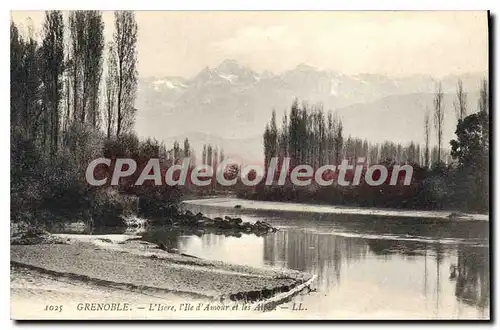 Ansichtskarte AK Grenoble L'Isere I'Ile D'Amour Et Les Alpes